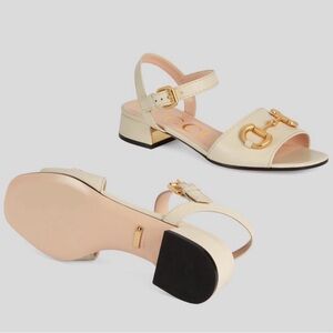 NWT Gucci Mystic White Sandals with Gold Buckles US 6 EU 36